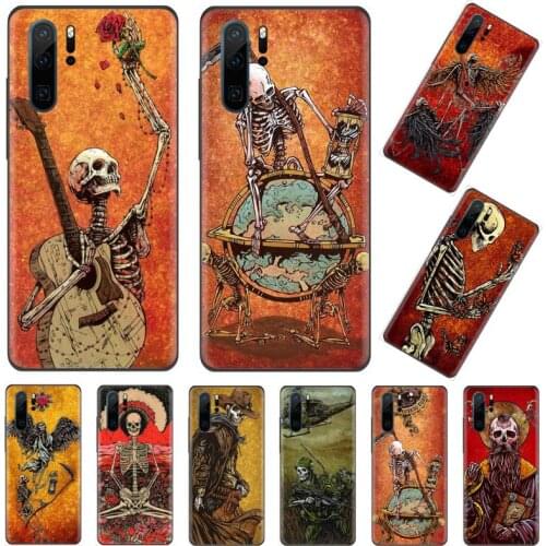 Memento Mori Day Of The Dead Coque Shell Phone Case Funda For Huawei P9 P10 P20 P30 Lite 2016 2017 2019 plus pro P smart