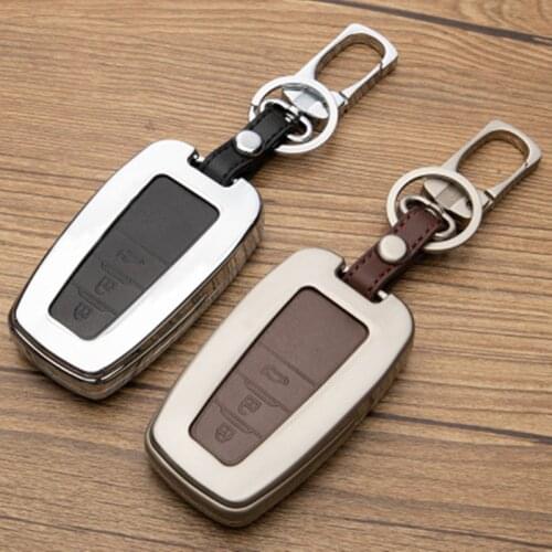 Zinc alloy+Leather Car Remote Key Cover Case For Toyota CHR C-HR Prado 2017 2018 Prius Camry Corolla RAV4 2018 Accessories bag