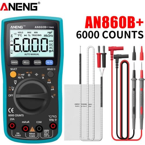ANENG AN860B+ Digital Professional Multimeter Auto range Backlight AC/DC Current Ammeter Ohm Electric Voltage Frequency Tester