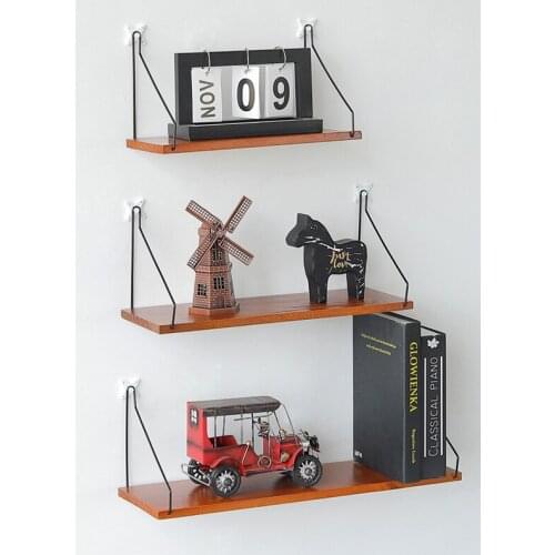 Wood Wall Shelf Nordic Mounted Floating Shelves Living Room Wall-mounted Storage Rack Bedroom Hanging Rope Kids Room Decor