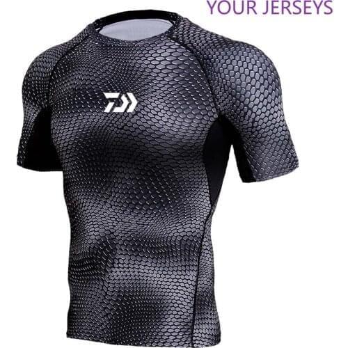DAIWA Fishing Jerseys Sport Shirts Base Layer Thermal Shirt Rashgarda Short Sleeves Quick Drying Training Top Clothes Pesca