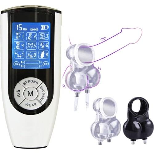 Electric Shock CB6000 Chastity Device Lock Scrotum Sleeve Ball Stretcher Male Penis Scrotum Ring Cock Cage Adult Sex Toys