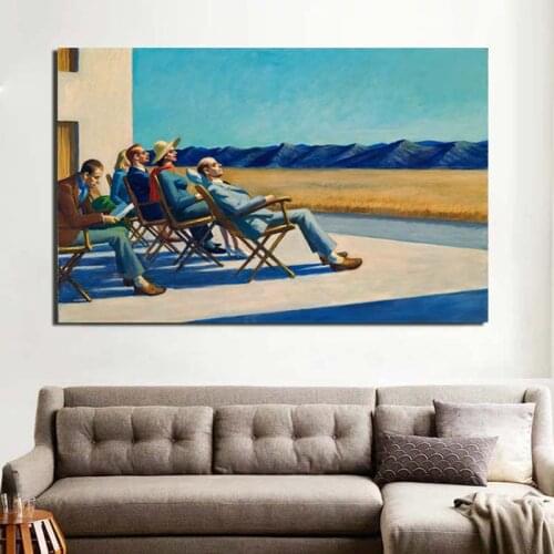 Canvas Home Decor People in the Sun Modular Edward Hopper Poster Pictures Nordic Wall Art Printed Realism Painting Office Modern