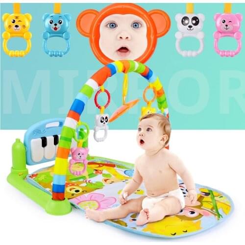 Cute Baby Play Mat with Rack Kids Rug Musical Carpet With Piano Keyboard Animal Play Mat Toy Baby Gym Crawling Activity Mat