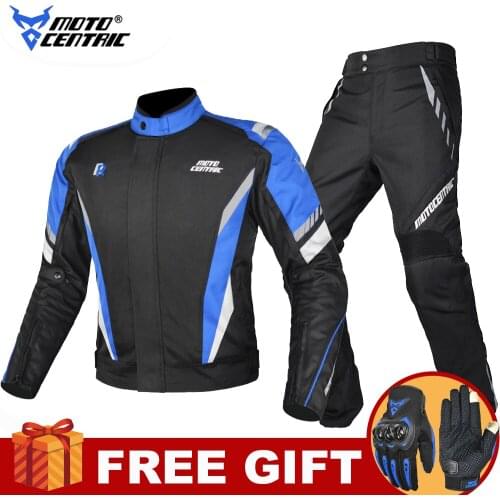 Motorcycle Jacket Man Set Moto Protection Windproof Waterproof Motorbike Riding Moto Jacket + Pants Suit Body Armor For 4 Season
