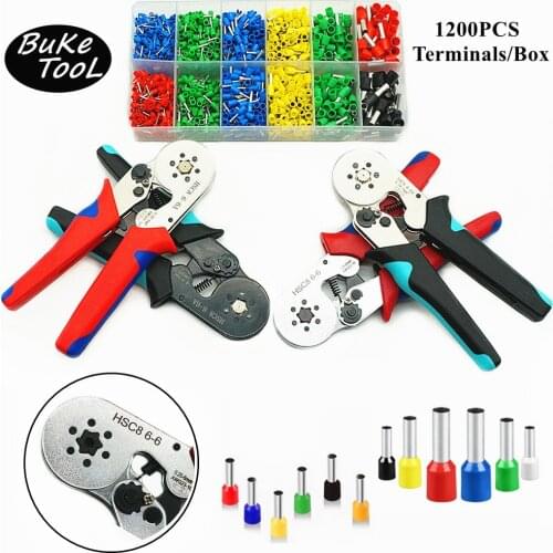 Tubular Terminal Crimping Tools Mini Electrical Pliers HSCB 6-4 0.25-10mm2 Crimp Plier Set Can Drop Shopping