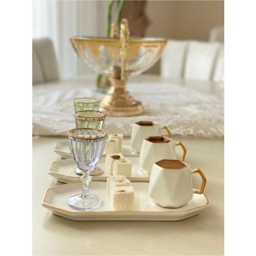 PERFECT WITH ITS WONDERFUL PATTERN 6 Months Coffee Cup With Presentation Plate White FREE SHIPPING FREE SHIPPING