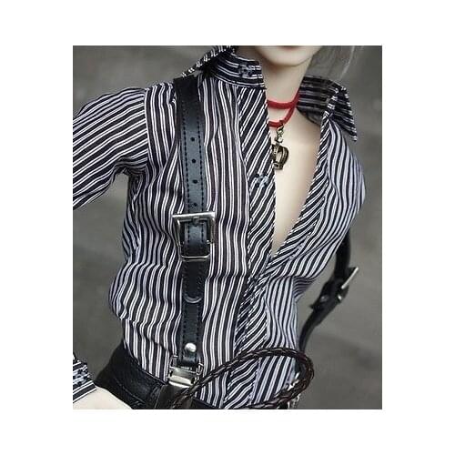 [wamami] 15# Black Synthetic Leather Braces/Belt 1/4 MSD DZ DOD BJD Dollfie