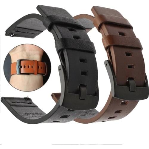 Watchband for Samsung Galaxy watch 46mm 42mm Active 2 40 44mm watch Gear s3 Watch Band Strap 20 22 24mm Genuine Leather Bracelet