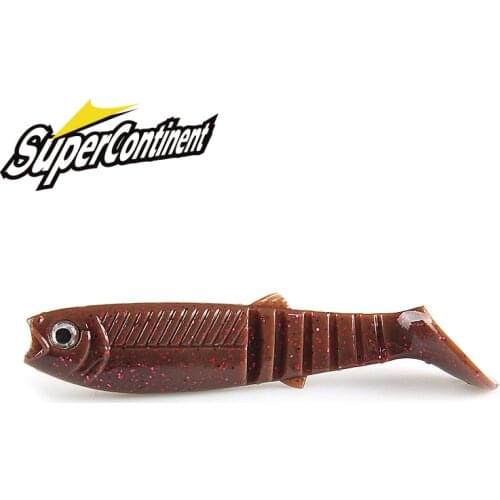 Supercontinent NEW cannibal baits 3D color bicolor smell bait 96mm/80mm/62mm Fishing Fish T Tail