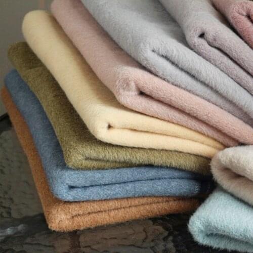 155cmx50cm 700g/m Albaka Thickened Woolen Fabric Solid Color Autumn Winter Double-sided Woolen Coat DIY Clothing Sewing Fabrics