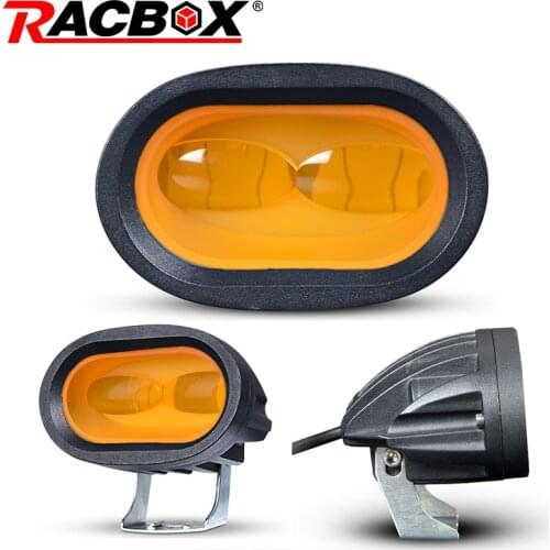 20W Amber LED Work Light 6D Universal Motorcycle Off Road Auxiliary Spot Lamp Driving Fog Light for Car Truck Spot Headlight