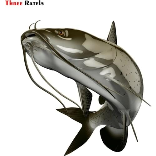 Three Ratels FTC-915 Catfish Fish Fishing Car Stickers Auto Decals 3d Car Styling Motorcycle Car Decal Accessories