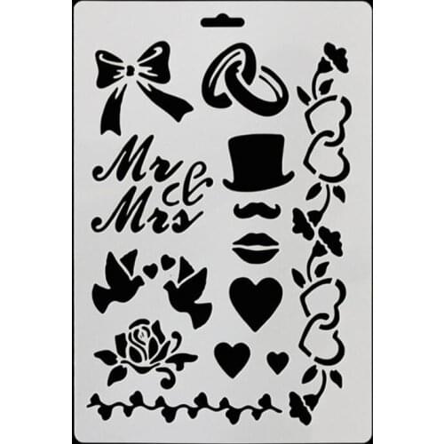 Flower Heart Spray Stencils Birthday Cake Mold Decorating Bakery Tools DIY Cake Stencil Cookie Stencils Decor