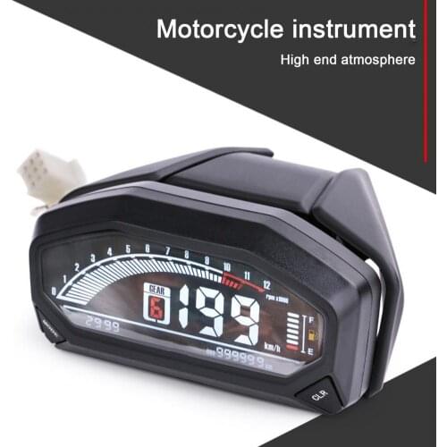Universal Motorcycle Speedometer LCD HD Display 6-Speed Digital Electronic Gauge for Off-road Vehicles