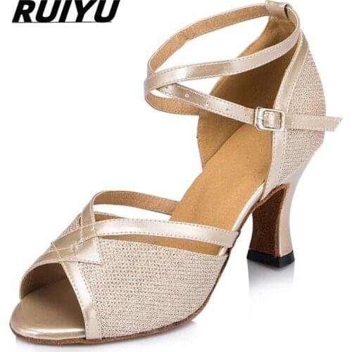 Womens Latin Dance Shoes Tango Salsa Ballroom Womens Dance Shoes High Heels Sandals 2020 Womens Shoes Gold Silver Black