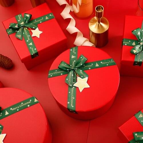 1pcs New round square Christmas gift box flowerpot candy box gift box