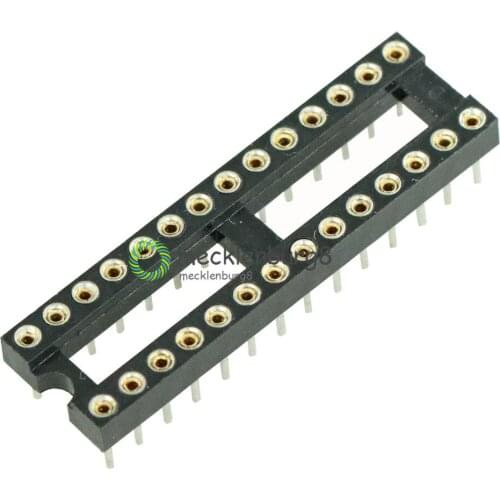 10PCS X DIP-28 Round Hole 28 Pins 2.54MM DIP DIP28 IC Sockets Adaptor Solder Type 28 PIN 2.54 IC Connector