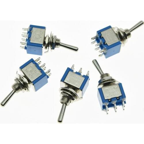 10x DPDT Guitar Mini Toggle Switch 2 Position ON/ON 6 PIN Car/Boat Switches