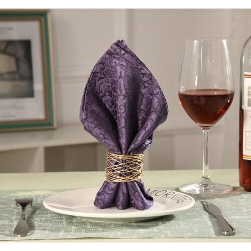 12PCS/metal art iron wire golden napkin ring table decoration decorations for family gatherings and western food occasions