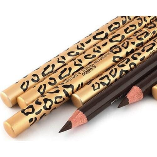 5 Colors Sexy Leopard Double-Head Eyebrow Pencil Brush Makeup Natural Professional Waterproof Long-Lasting Eye Brow Cosmetic