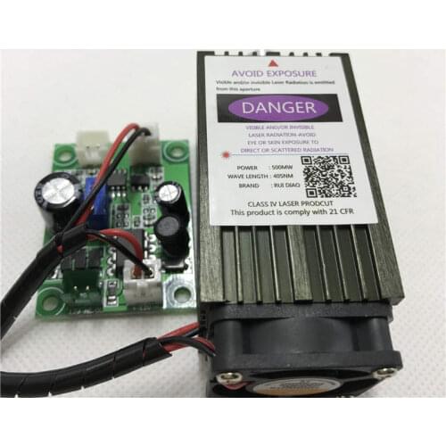 Free shipping DIY 500mw 405NM focusing blue purple laser module engraving,with TTL control laser tube diode+protective googles