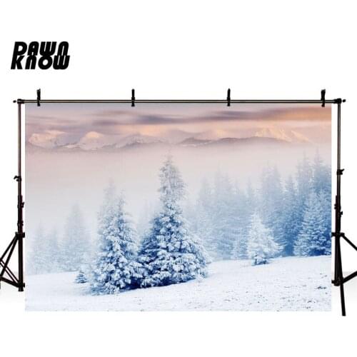 DAWNKNOW Merry Christmas Winter Wonderland Photography Background Backdrops Mountain Celebrate Photocall Photo Studio lv1175