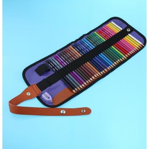 36/50/72Pcs Unique Coloured Pencils Canvas Wrap Roll Up Holder Pencils Storage