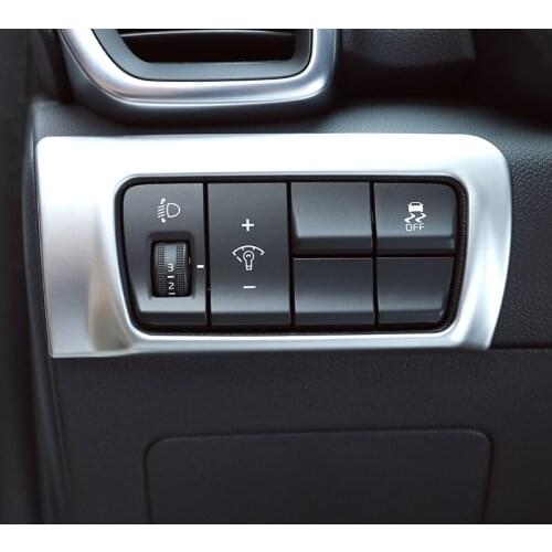 ABS Matte For Kia Sportage KX5 QL 2016 2017 2018 LHD Car Headlight Switch Adjustment Button Circle Protection Cover Trim Sticker