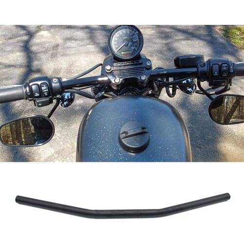 1 inch Motorcycle Handlebar 25mm Black Drag Straight Bar Cafe Racer for Honda Kawasaki Yamaha Suzuki Chopper Bobber