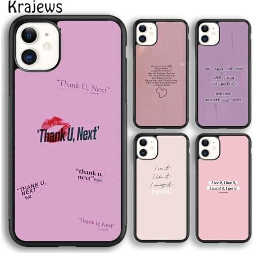 Krajews Ariana Grande Song Lyrics soft Phone Case Cover For iPhone 5s SE 2020 6s 7 8 plus X XS XR 11 12 mini pro max coque Shell