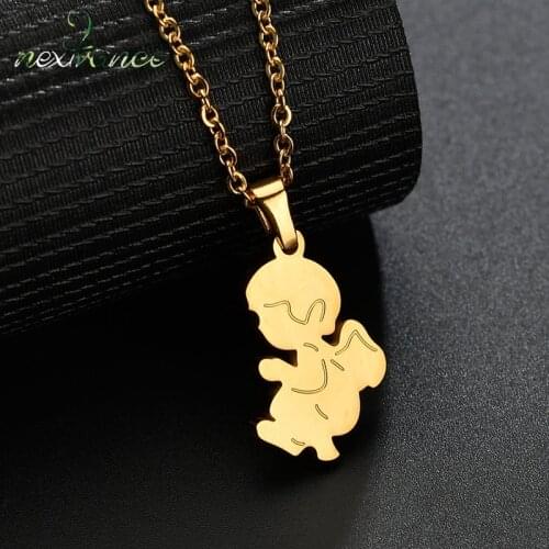 Nextvance Baby Boy Angle Pendant Necklace Cute Kids Love Necklaces for Parents Gift Kettingen Voor Vrouwen