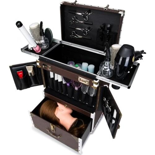 2020 New Men/Women Trolley Cosmetic case,Nails Makeup Toolbox,Vintage Beauty Salon Box,Fashion Rolling Luggage Trolley Suitcase