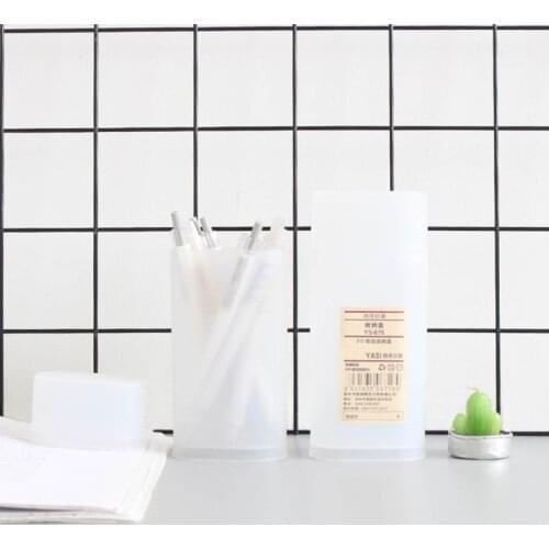 2021 New Desktop Translucent Pencil Box Pen Holder Storage Box with Lid Stationery School