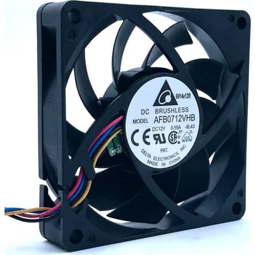 New for delta electronics AFB0712VHB DC12V 0.55A 45CFM 5200RPM PWM computer cpu server inverter cooling fan