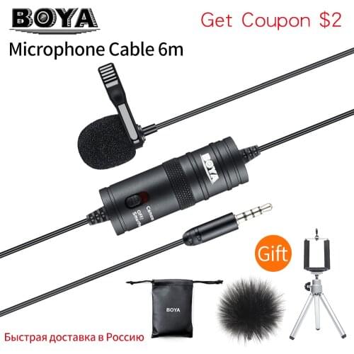 BOYA BY-M1 Lavalier Condenser Microphone for Canon Nikon DSLR Camcorders for iPhone X 7 Plus Audio Video Recorder