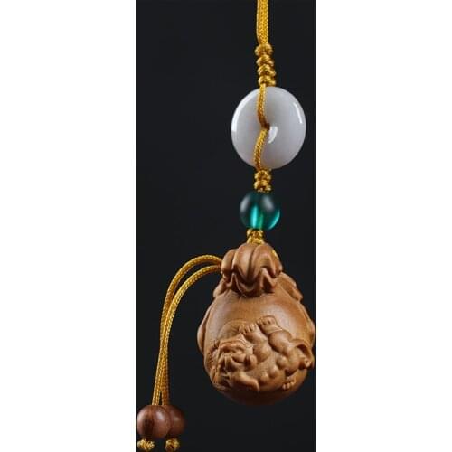 2cm Pendant Santalum Wood Myth Pixiu Traditional Chinese Pixiu Animal Sculpture Pendant Bag Pendant Home Décor