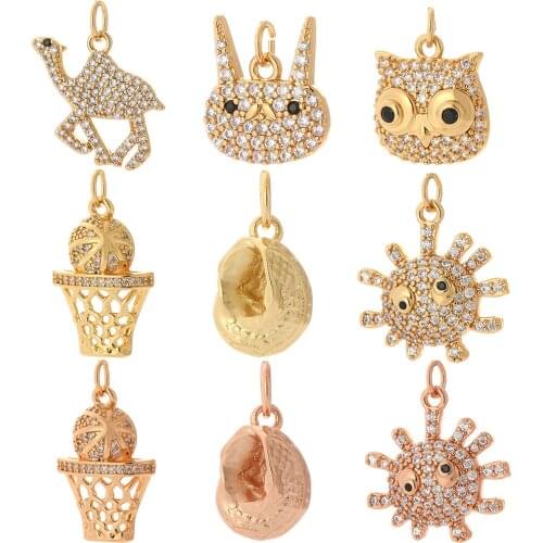 Owl Camel Diy Pendant Charms Cute Animal Designer Charms for Jewelry Making Supplies Dangle Charm for Earrings Necklace Bracelet