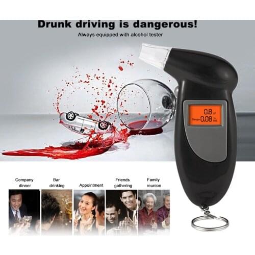 Portable Handheld Digital Alcohol Tester Digital Alcohol Breath Tester Breathalyzer Analyzer LCD Detector Backlight Light