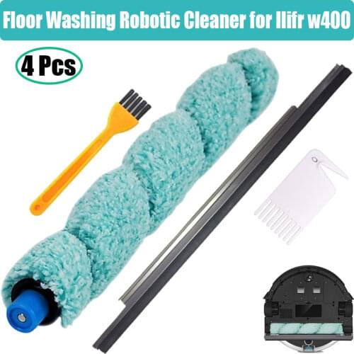 Floor Washing Robotic Cleaner Main Brush & Scraper Replacement for ilife W400 Floor Washing Robot Parts Accessories