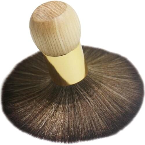 Professional Handle Wooden Neck Duster Brush Hairbrush for Barber Hairdressing Styling Tool Cleaning