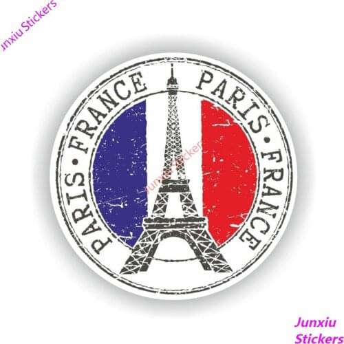 Funny France Paris Colorful Car Sticker and Decal Car Window Trunk Laptop Fuel Tank Cap Fine Decor Decal Accessories PVC12x12cm
