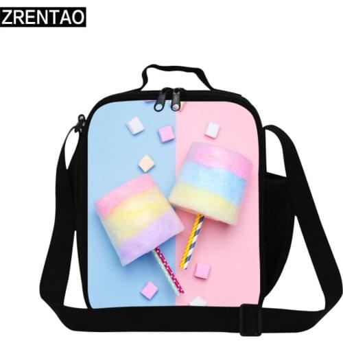 ZRENTAO children cooler bags lunch bags thermal insulated bag portable food container box girl bolsa isotermica for school