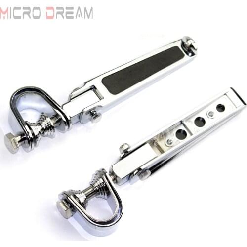 Motorcycle Chrome Highway U-clamp 1" to 1-1/4" Foot pegs 32mm Tube Footpeg Foot Rest Universal for Suzuki Honda Harley Touring