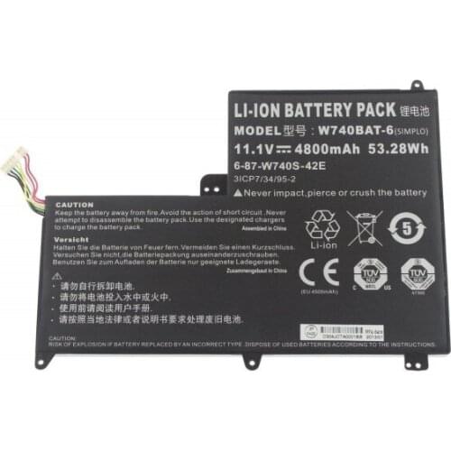 UGB genuine Replacement Clevo W740BAT-6 6-87-W740S-42E 3ICP7/34/95-2 S413 Battery