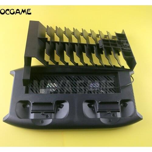 OCGAME Vertical Charging Stand Cooling Fan with 18 Discs Storage Tower Mount Dualshock for Xbox One X Game Console