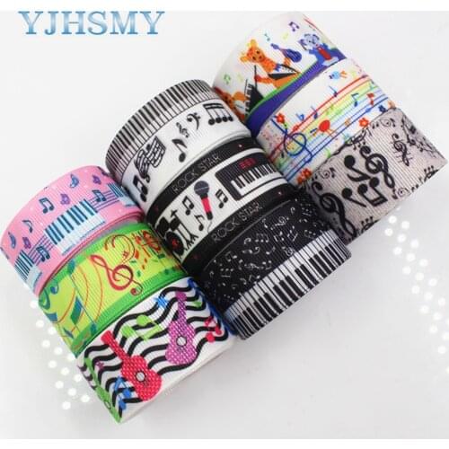 YJHSMY H-17522-758,10 yards,25mm 22mm Note Ribbon Thermal transfer Printed grosgrain Wedding DIY Accessories materials gift wrap