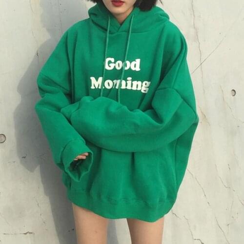 Sweatshirts Woman 2020 Korean Style Ulzzang Harajuku Letters Printed Loose Long Sleeve Hooded Sweatshirt Hoodie Women Hoodies