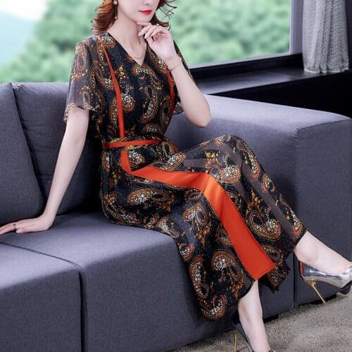 Summer Vintage Boho Print Chiffon Beach Dresses 2021 Fashion Casual Elegant Black Midi Dress Women Bodycon Party Runway Vestidos