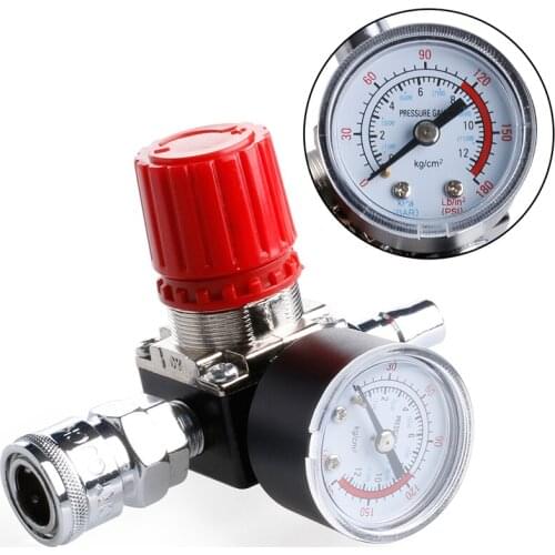 1/4" 180PSI Air Compressor Regulator Pressure Switch Control Relief Valve Gauges